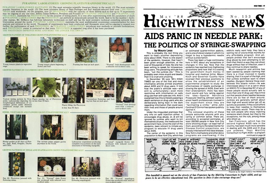 AIDS PANIC IN NEEDLE PARK: THE POLITICS OF SYRINGE-SWAPPING