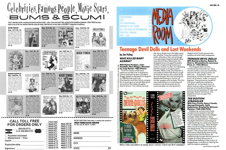 Teenage Devil Dolls and Lost Weekends