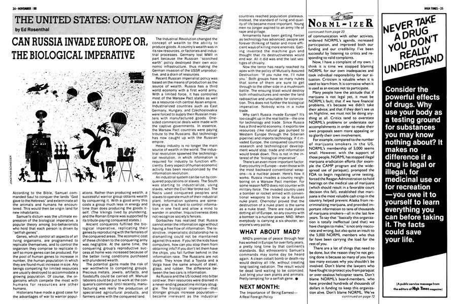 CAN RUSSIA INVADE EUROPE OR, THE BIOLOGICAL IMPERATIVE