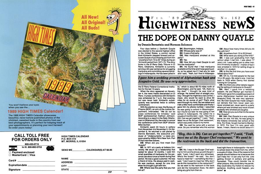 THE DOPE ON DANNY QUAYLE