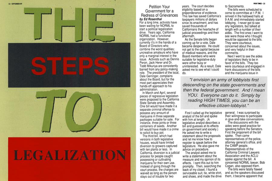 THE STEPS TO LEGALIZATION