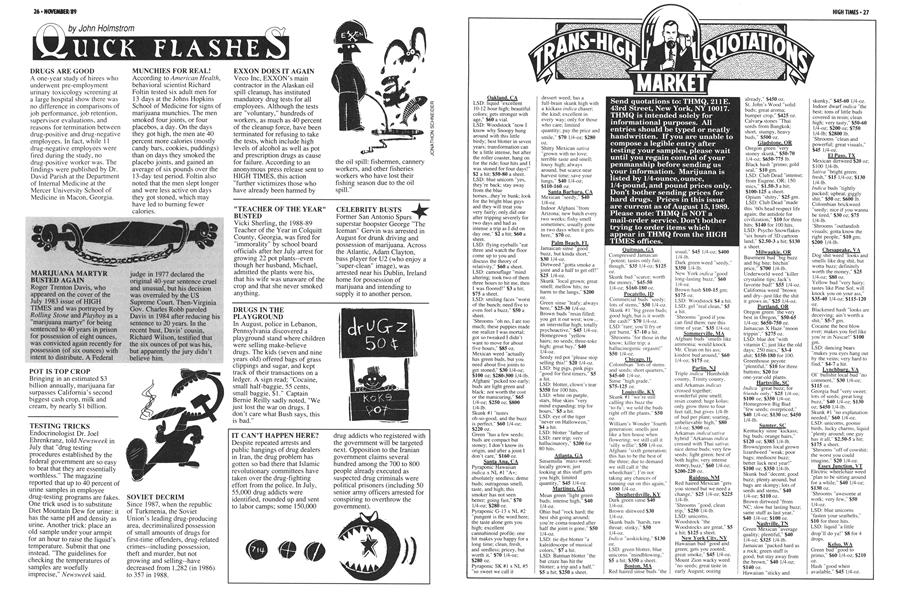 TRANS-HIGH MARKET QUOTATIONS