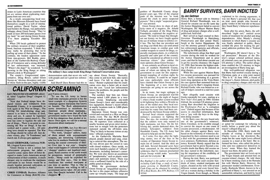 BARRY SURVIVES, BARR INDICTED
