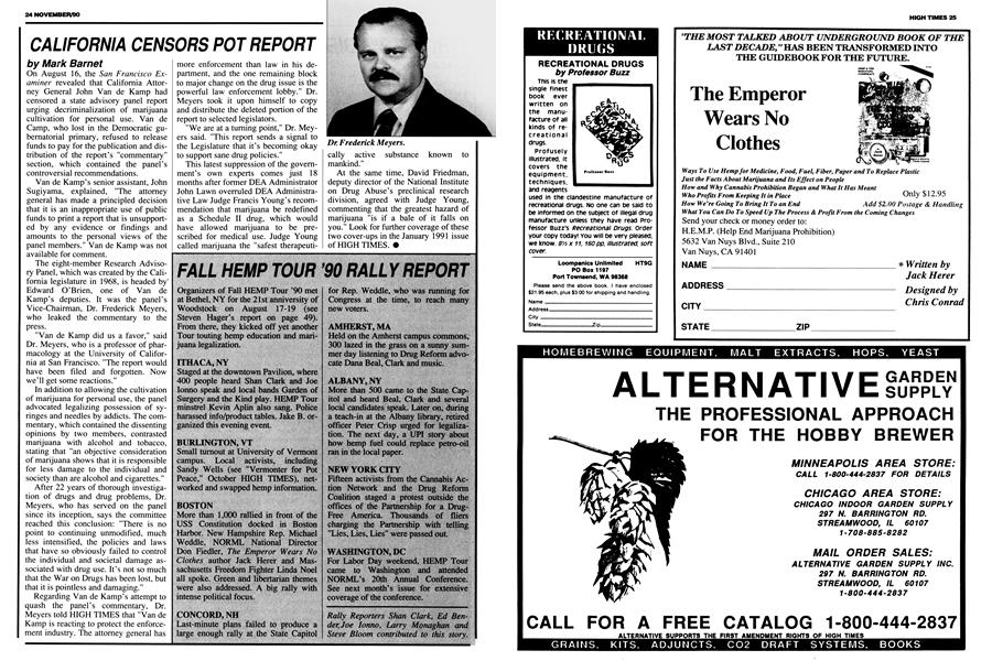 CALIFORNIA CENSORS POT REPORT