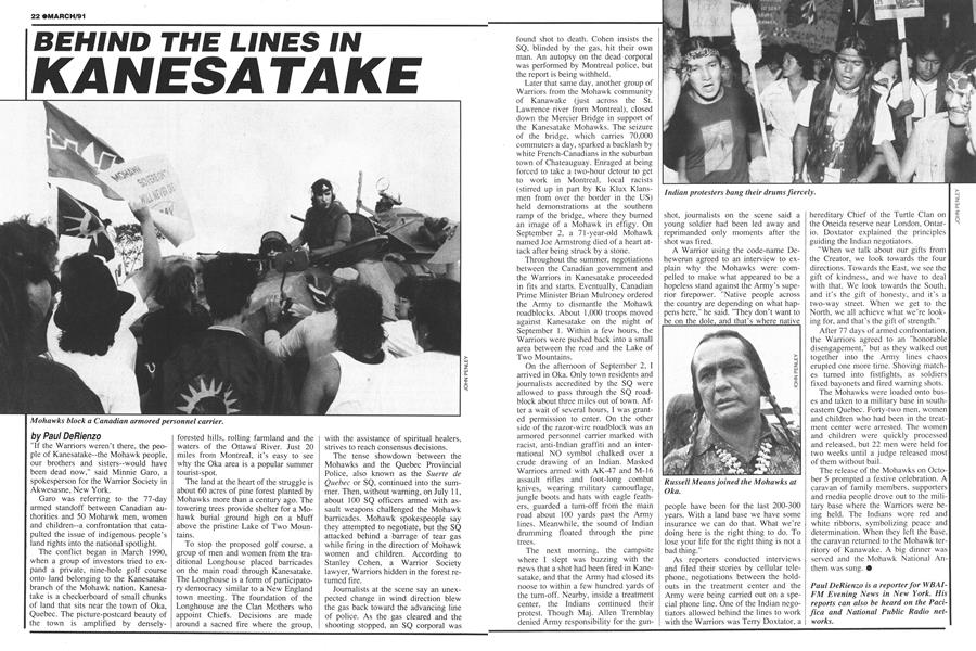 BEHIND THE LINES IN KANESATAKE