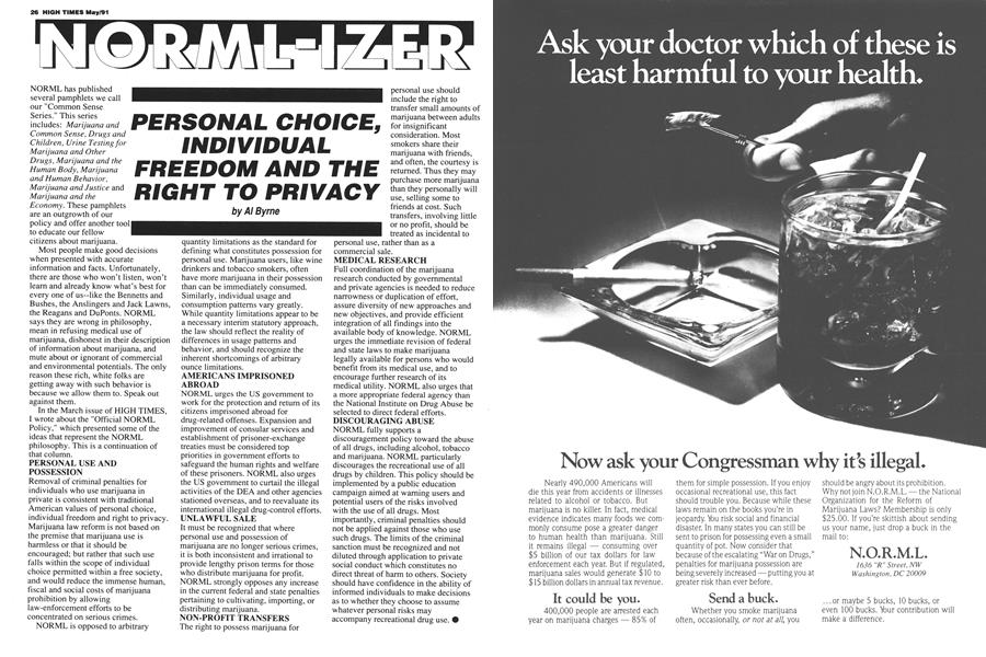 PERSONAL CHOICE, INDIVIDUAL FREEDOM AND THE RIGHT TO PRIVACY