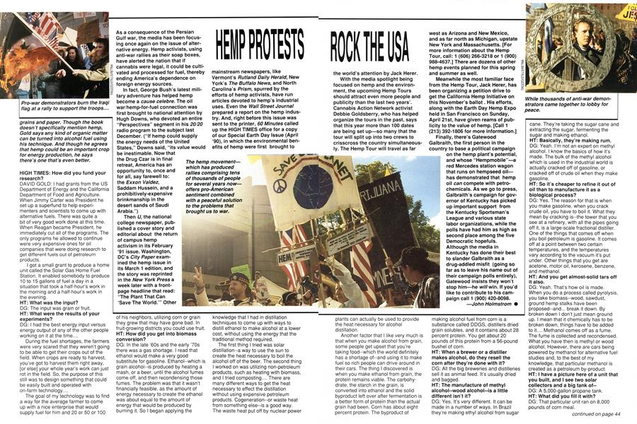 HEMP PROTESTS ROCK THE USA