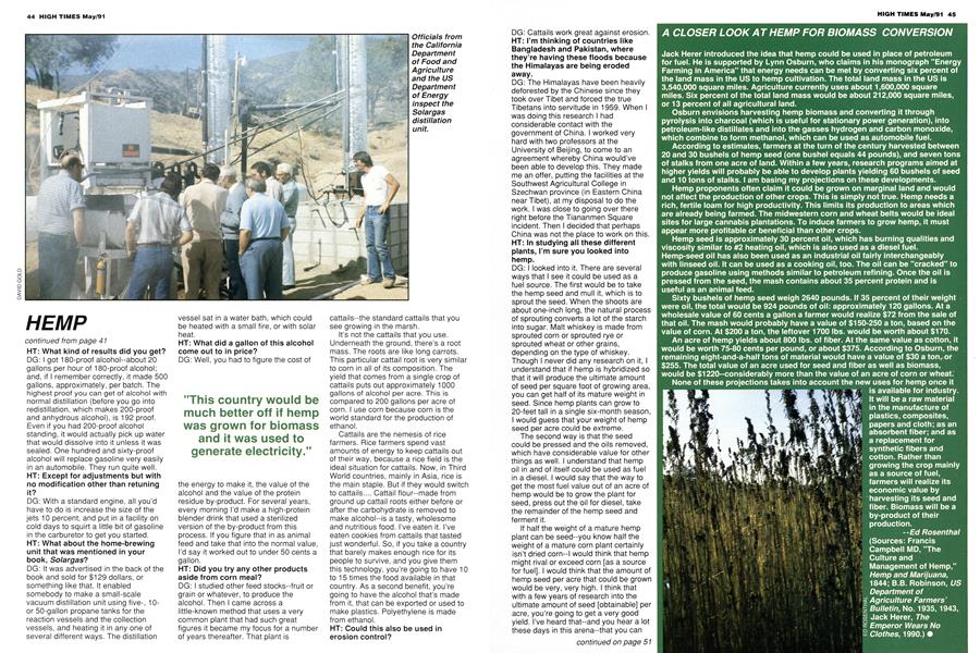 A CLOSER LOOK AT HEMP FOR BIOMASS CONVERSION