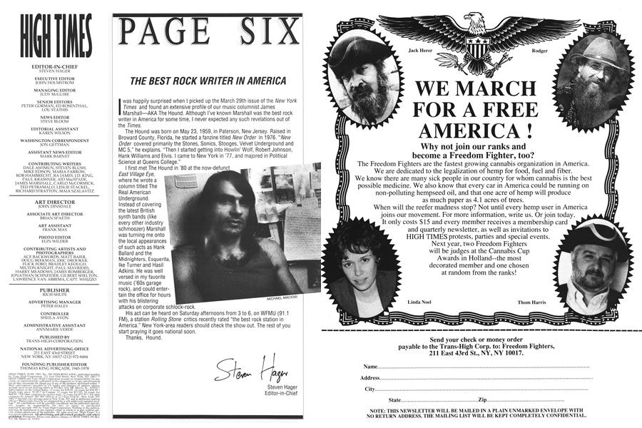PAGE SIX High Times JUNE 1991