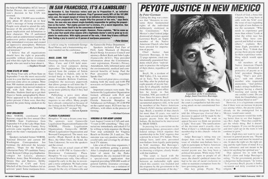 PEYOTE JUSTICE IN NEW MEXICO