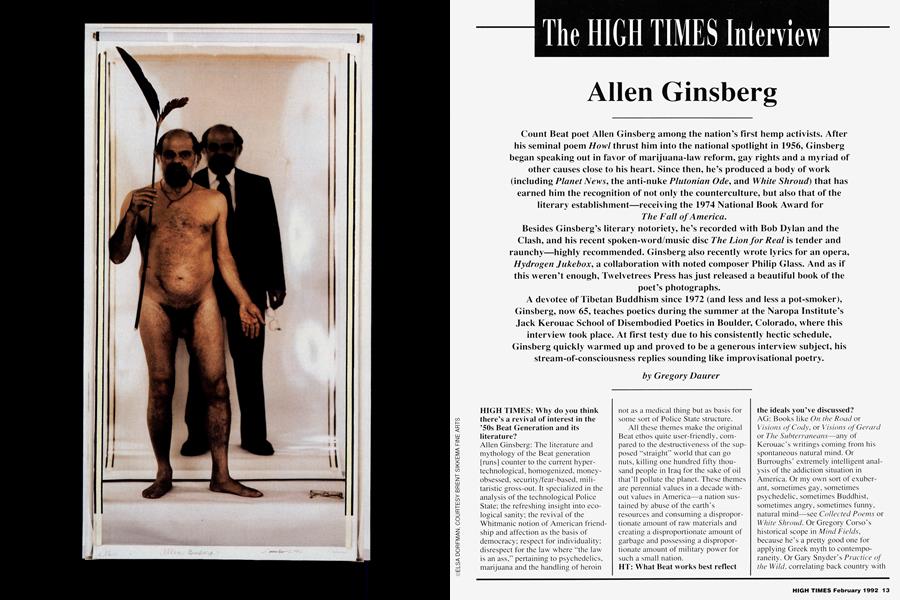 The HIGH TIMES interview Allen Ginsberg