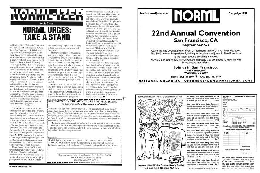 NORML URGES: TAKE A STAND