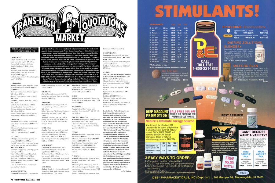 TRANS-HIGH MARKET QUOTATIONS