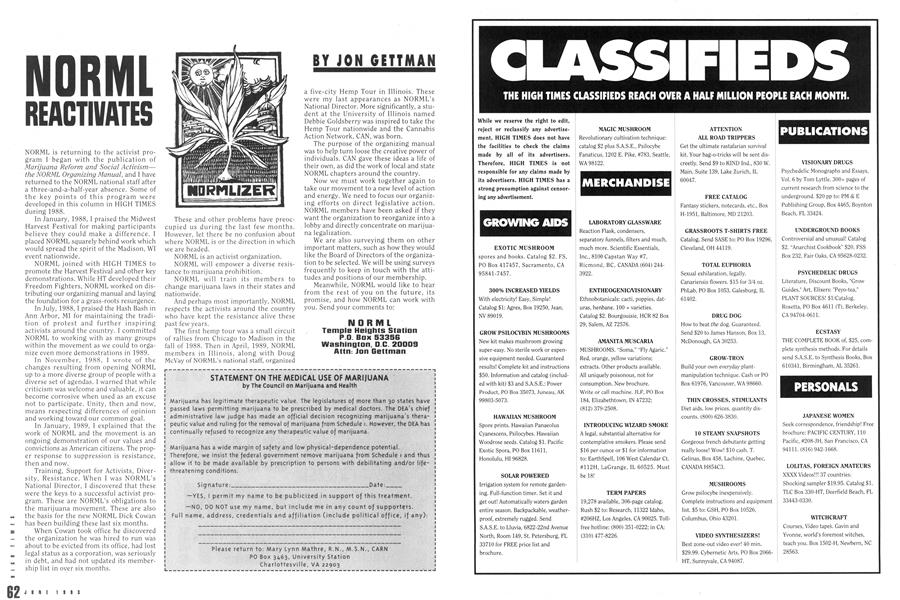 NORML REACTIVATES