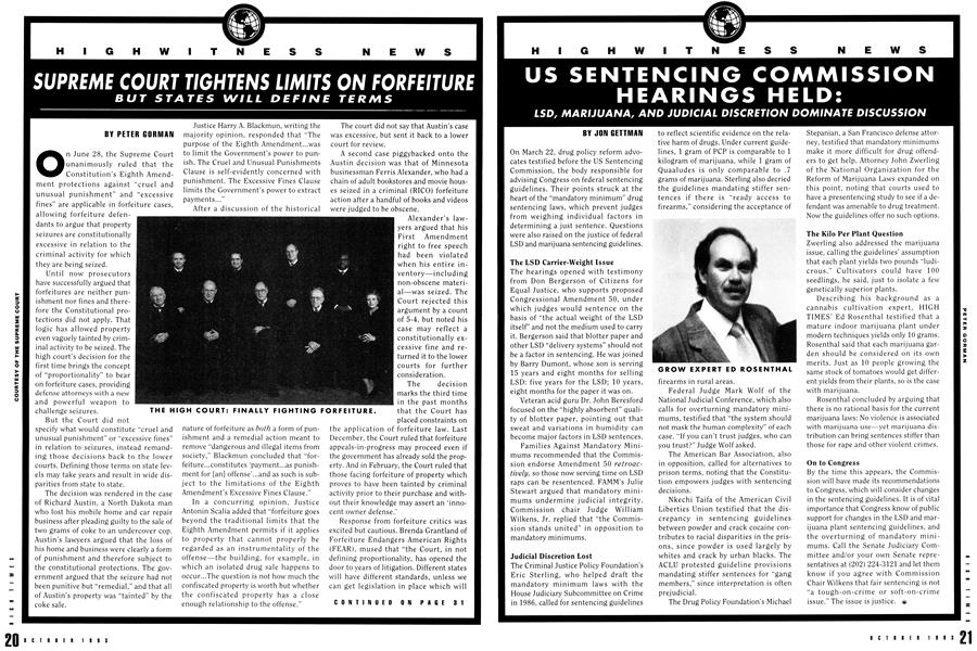 US SENTENCING COMMISSION HEARINGS HELD: