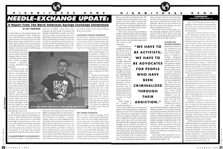 NEEDLE-EXCHANGE UPDATE: