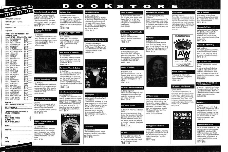 Advertisement: HIGH TIMES BOOKS