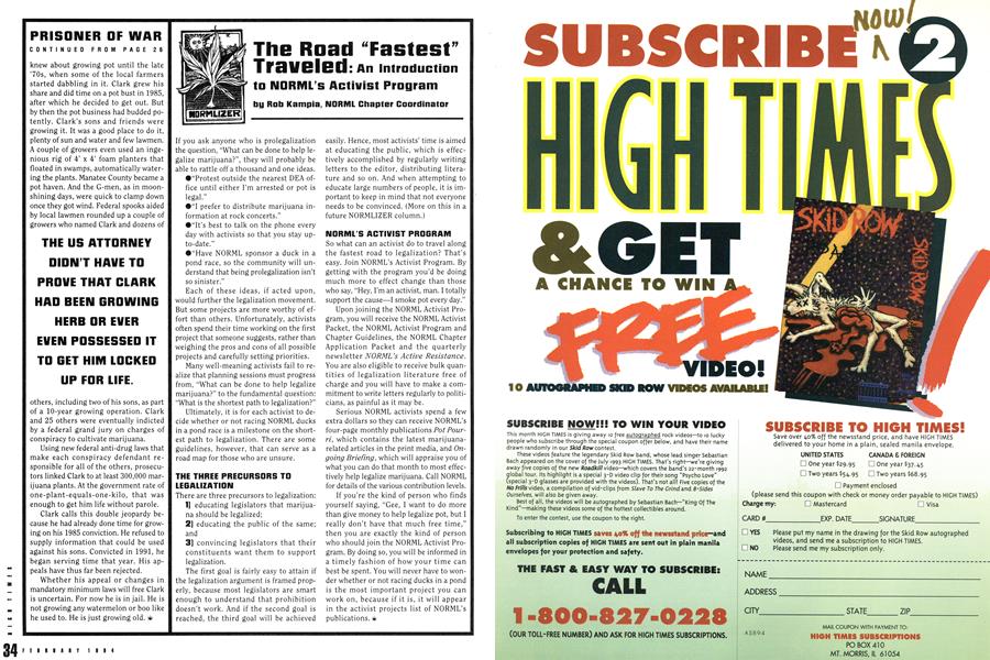The Road "Fastest" Traveled: An Introduction to NORML’s Activist Program