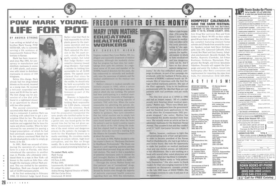 POW MARK YOUNG: LIFE FOR POT