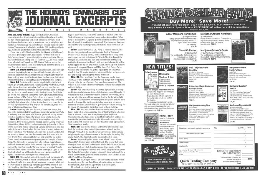 THE HOUND'S CANNABIS CUP JOURNAL EXCERPTS