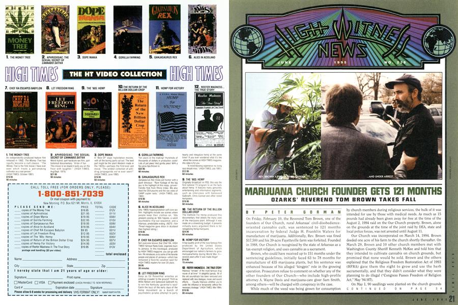 MARIJUANA CHURCH FOUNDER GETS 121 MONTHS