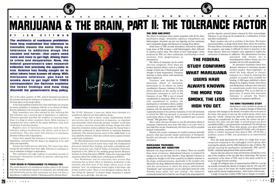 MARIJUANA & THE BRAIN, PART II: THE TOLERANCE FACTOR