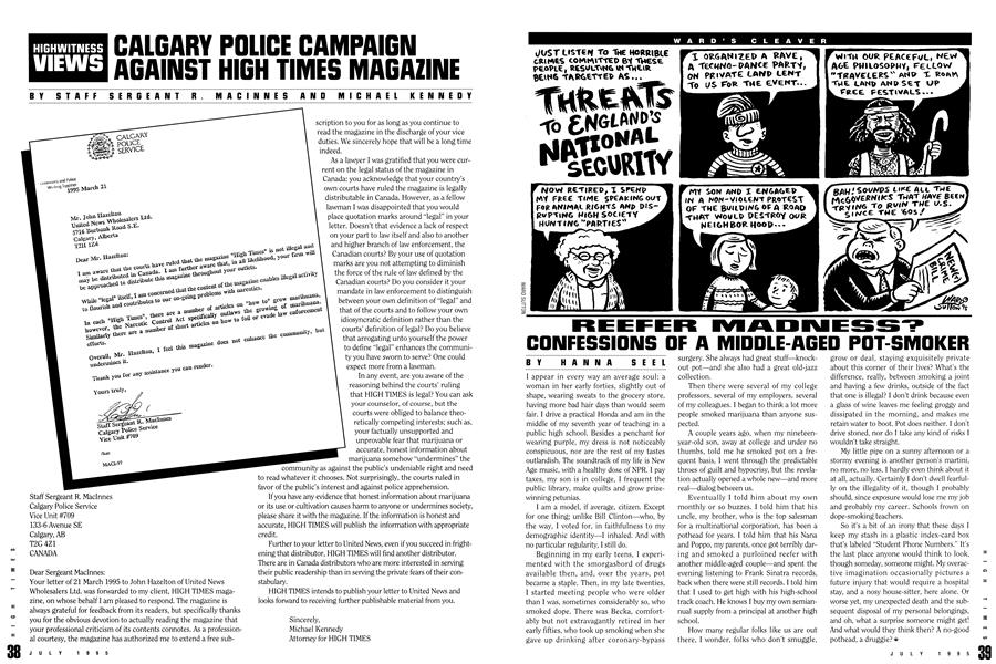 CALGARY POLICE CAMPAIGN AGAINST HIGH TIMES MAGAZINE