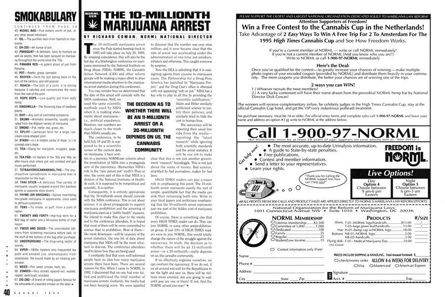 THE 10-MILLIONTH MARIJUANA ARREST