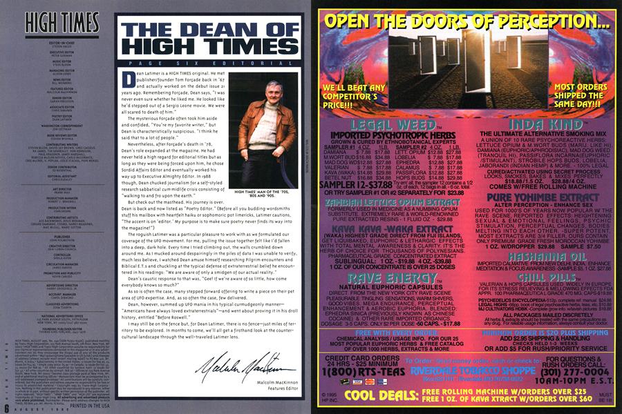 THE DEAN OF HIGH TI~ES