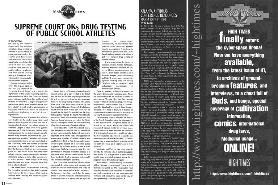 SUPREME COURT OKs DRUG TESTING OF PUBLIC SCHOOL ATHLETES