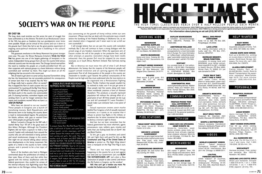 SOCIETY'S WAR ON THE PEOPLE