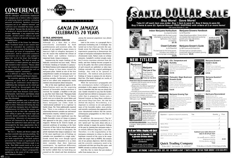 GANJA IN JAMAICA CELEBRATES 20 YEARS