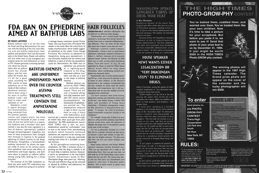 FDA BAN ON EPHEDRINE AIMED AT BATHTUB LABS