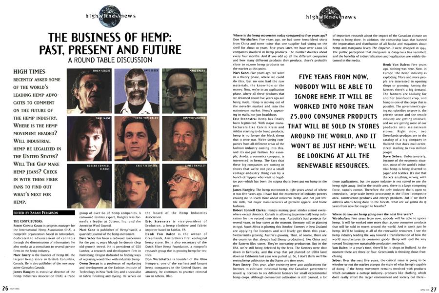 THE BUSINESS OF HEMP: PAST, PRESENT AND FUTURE