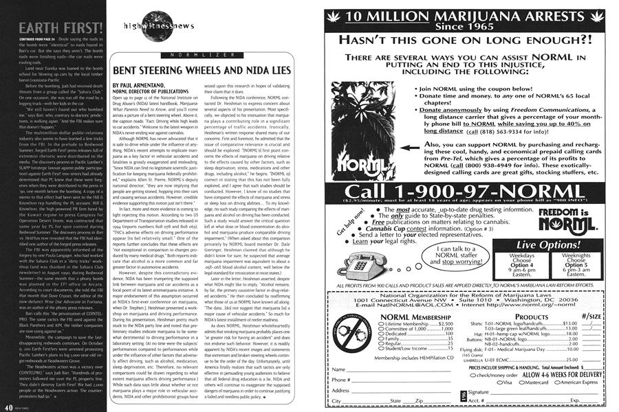 BENT STEERING WHEELS AND NIDA LIES