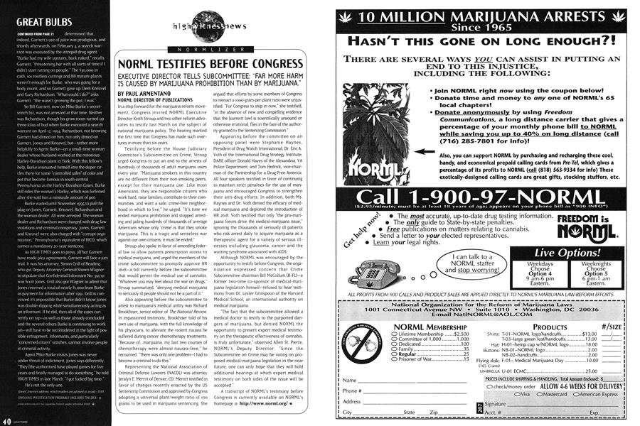 NORML TESTIFIES BEFORE CONGRESS