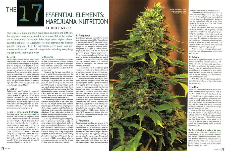 THE 17 ESSENTIAL ELEMENTS: MARIJUANA NUTRITION