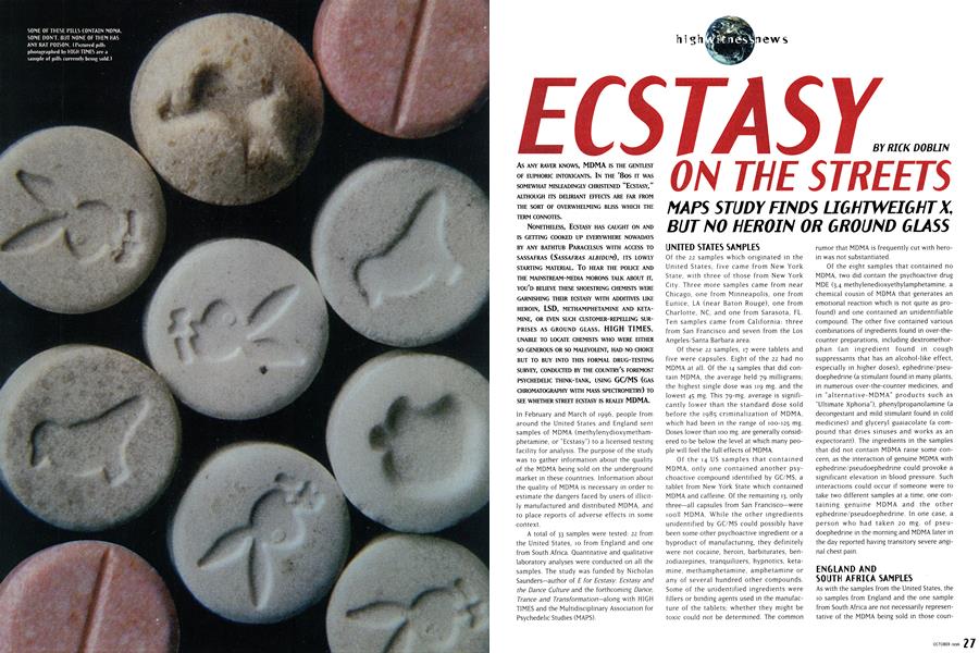 ECSTASY ON THE STREETS