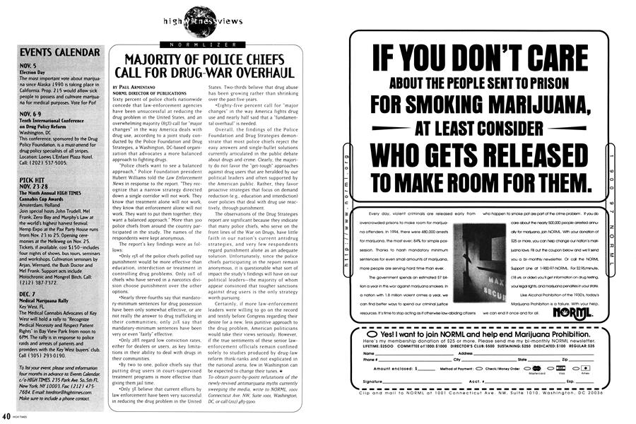 MAJORITY OF POLICE CHIEFS CALL FOR DRUG-WAR OVERHAUL