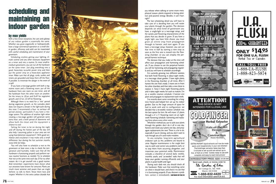 scheduling and maintaining an indoor garden