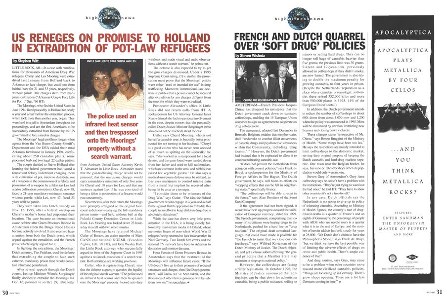 US RENEGES ON PROMISE TO HOLLAND IN EXTRADITION OF POT-LAW REFUGEES