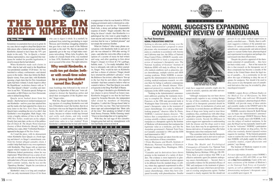 NORML SUGGESTS EXPANDING GOVERNMENT REVIEW OF MARIJUANA