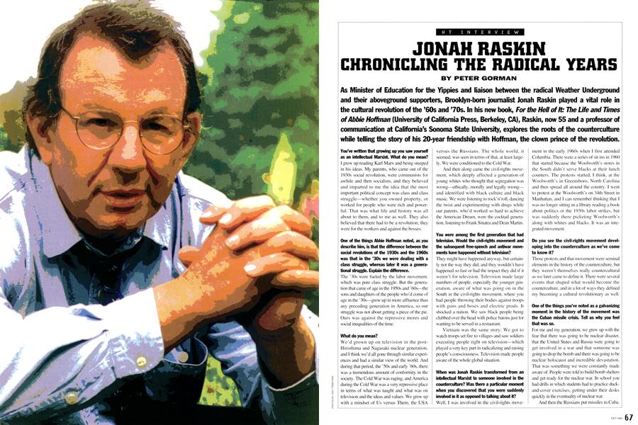 JONAH RASKIN CHRONICLING THE RADICAL YEARS