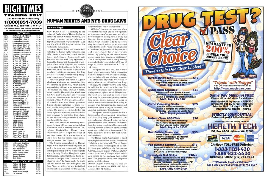 HUMAN RIGHTS AND NY'S DRUG LAWS