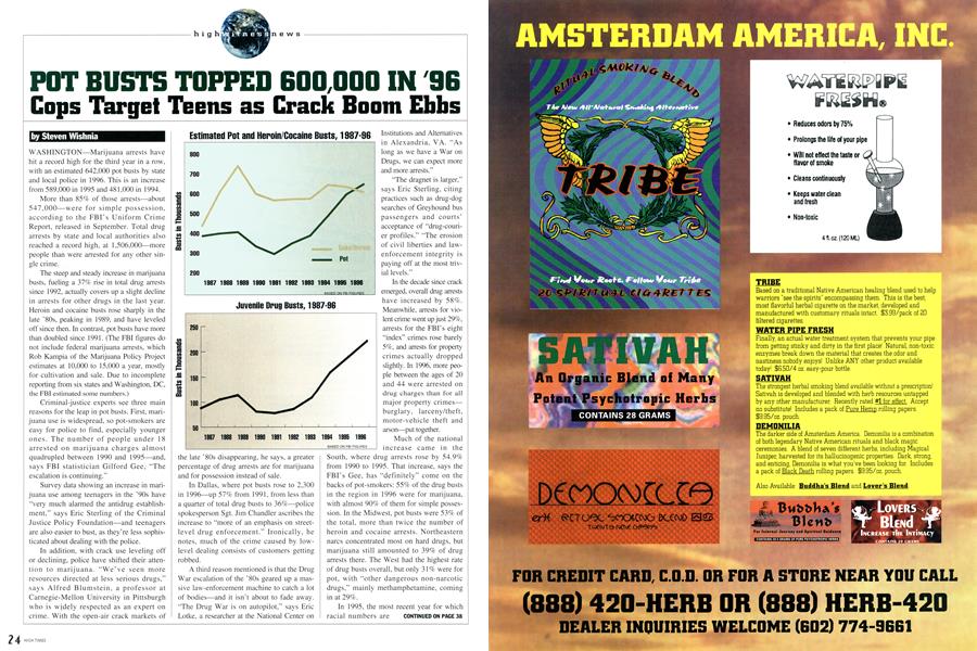 POT BUSTS TOPPED 600,000 IN '96