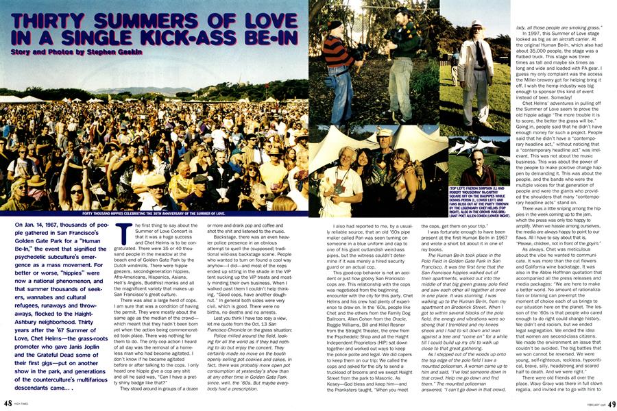 THIRTY SUMMERS OF LOVE IN A SINGLE KICK-ASS BE-IN