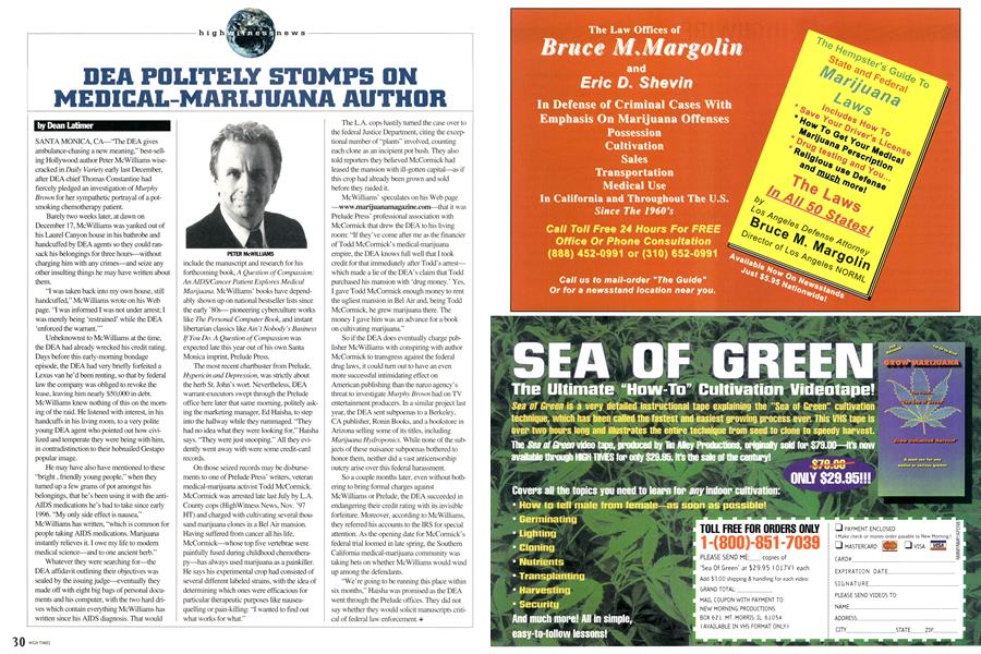DEA POLITELY STOMPS ON MEDICAL-MARIJUANA AUTHOR