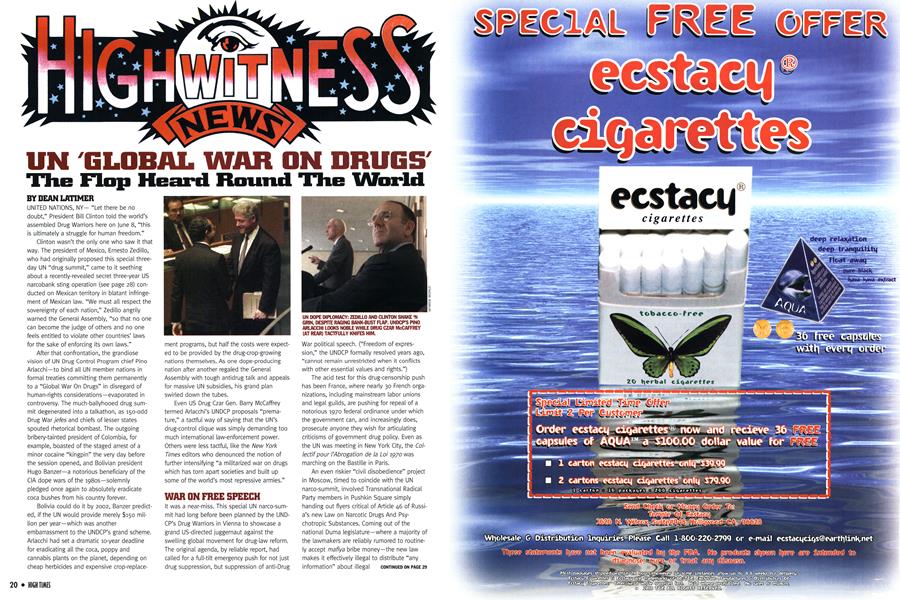 Un Global War On Drugs High Times Sep 1998 Un Global War On Drugs High Times Sep 1998