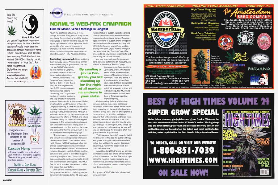 NORML'S WEB-FAX CAMPAIGN