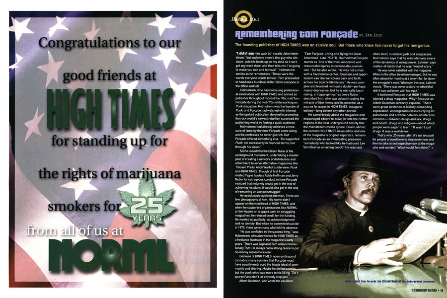 REMEMBERING TOM FORÇADE